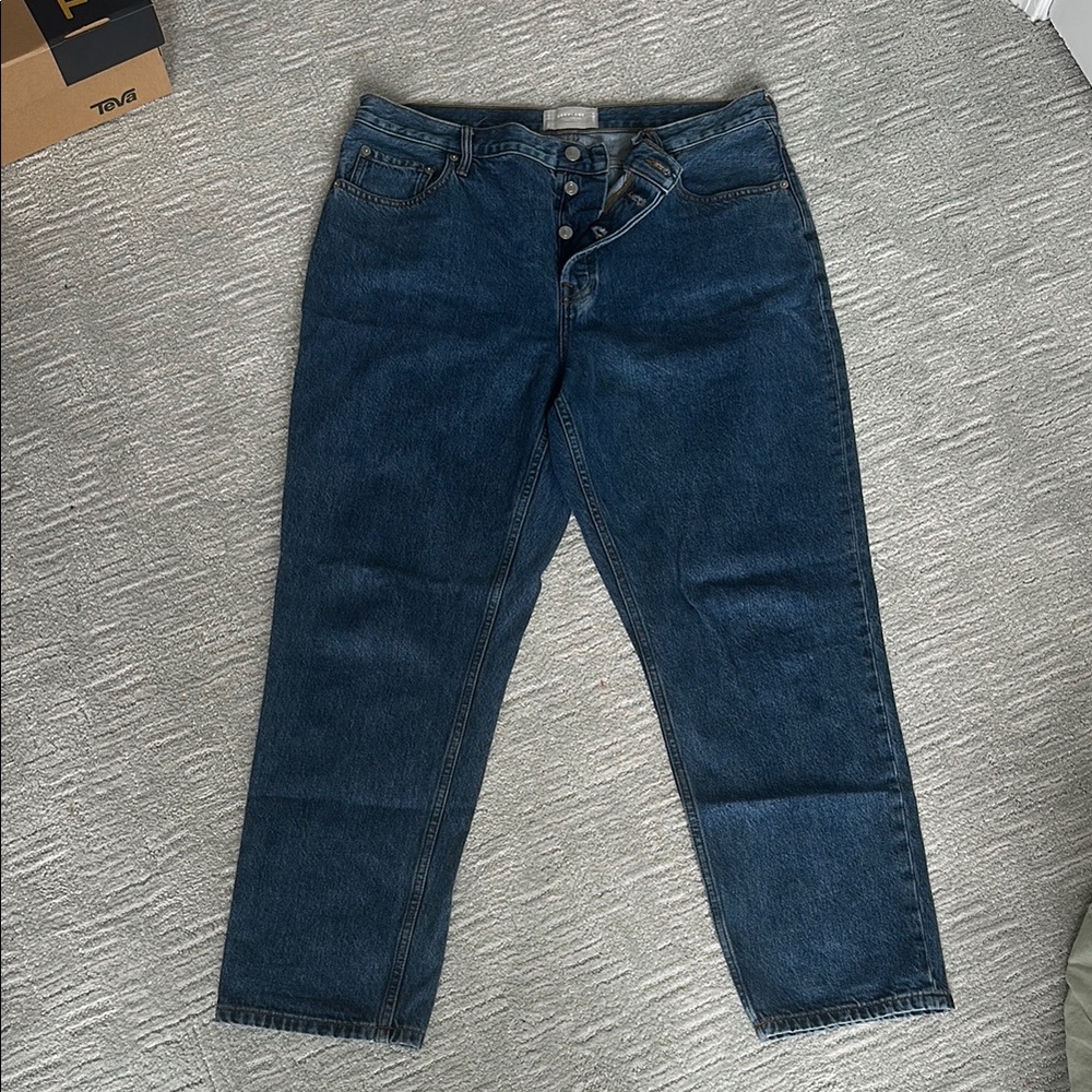 Everlane 90s cheeky Jean in deep Atlantic